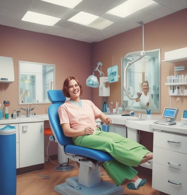 Friendly dental team welcoming a patient into the clinic reception area