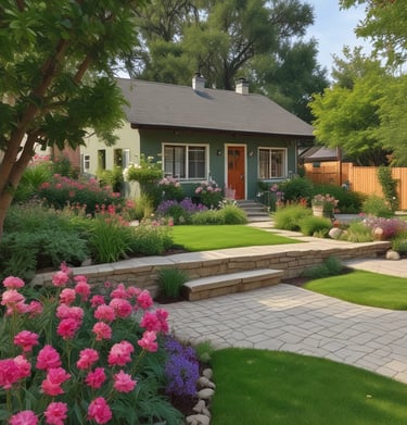 A cozy backyard ADU with stylish siding and a welcoming porch.