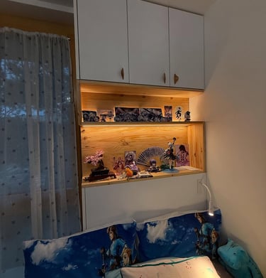 a bed with a bed and a bed in the background