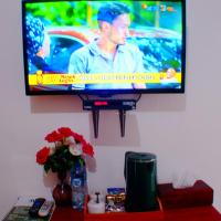 a television screen showing a television and a television