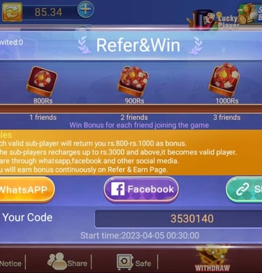 share bouns of 3patti room game apk