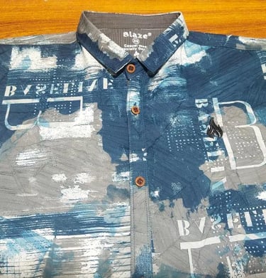 Blue printed men shirt modern casual wear stylish outfit breathable fabric fashion
