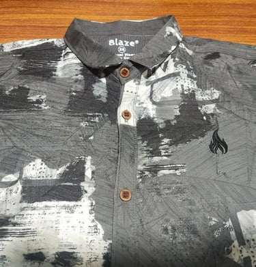 Grey printed shirt for men premium casual fashion comfortable everyday wear outfit