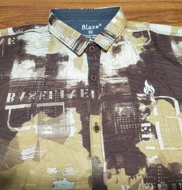 Beige printed shirt for men trendy casual outfit comfortable fabric stylish design