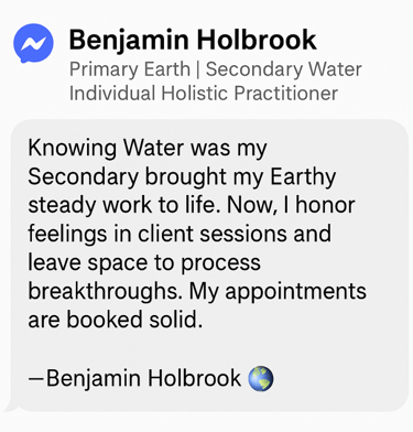 Testimonial for Earth + Water Archetype: A coach shares how embracing Water helped her lead soulful group work with full flow