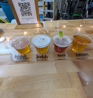 glasses of beer at Northern OBX brewing