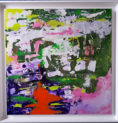 Tableau abstrait contemporain – Couleurs et textures – Jacqueline Poitevin – Collectionneurs d’art