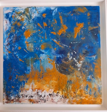 Tableau abstrait contemporain – Couleurs et textures – Jacqueline Poitevin – Collectionneurs d’art