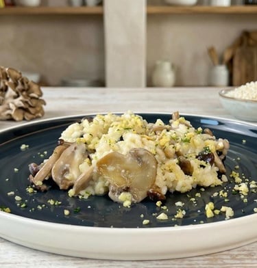 How to make mushroom risotto for lunch