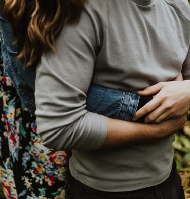 a couple embracing warmly