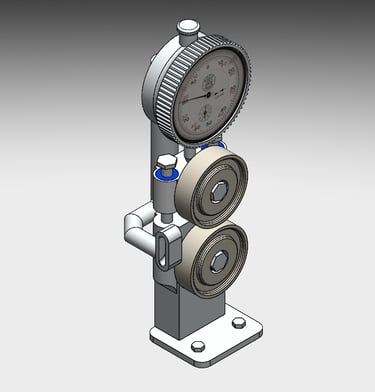 modele 3D dispositif pour mesurer l'épaisseur de filaments en PLA