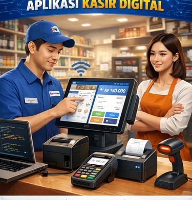 poto jasa layanan instal aplikasi qris ndomora