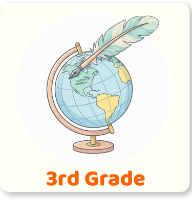 Third grade social studies and geography curriculum for online Islamic academy