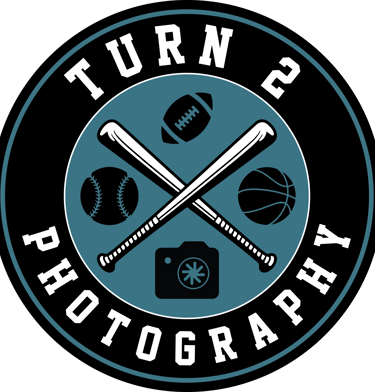 a logo for turn 2 photography
