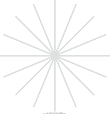 A geometric white sunburst pattern with radial lines centered on a black background.