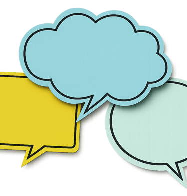 Paper speech bubbles that indicates connection