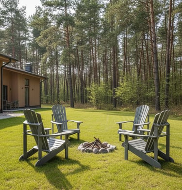 Uosio medienos Adironack tipo lauko poilsio kėdės