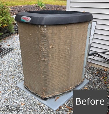 Condenser prior to cleaning - last cleaning 2 years prior!
