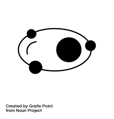 Icon of a solar system on an AI strategy and AI tools website