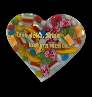 Širdelė iš saldainių