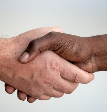 a man and woman shaking hands