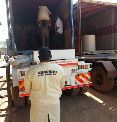 Loading out of coffee beans to be exported