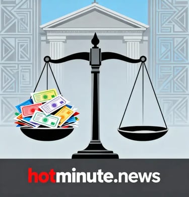 Referendum Giustizia 2026: illustrazione editoriale di una bilancia della giustizia sbilanciata dava