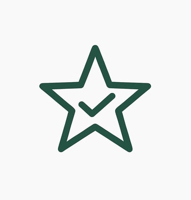 green star with check mark inside