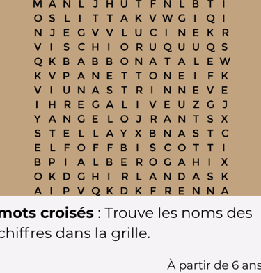 mots croisés des chiffres