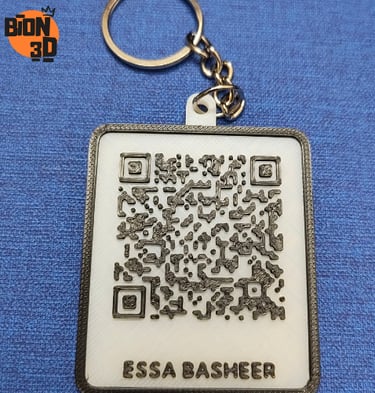 Custom 3d printed qr code keychain