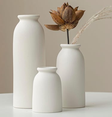 Set of 3 Small Ceramic Vases 