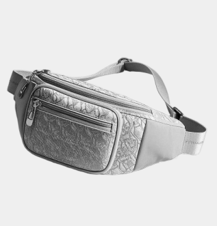 A trendy custom waist bag combining modern design with practical use.