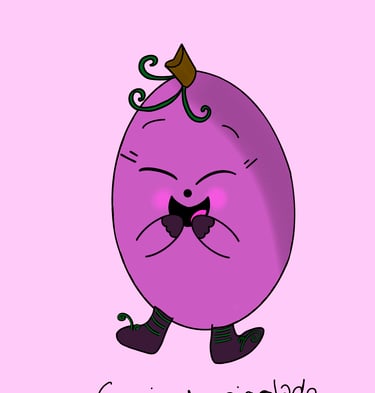 Dessin original de grains de raisins provenant de l'univers de Calnima autrice française indépendant