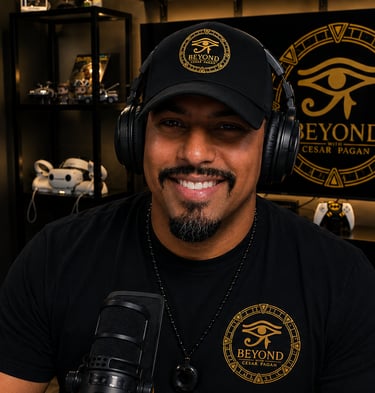 Cesar Pagan, hosting Beyond in his studio office