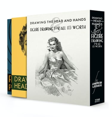 Livros Drawing the Head and Hands e Figure Drawing (Box Set) Andrew Loomis