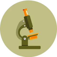 Microscope icon representing certified lab-tested product quality.