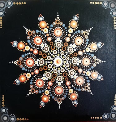 Dot Art Mandala in an array of browns.