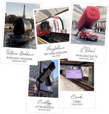 polaroid examples of marketing campaigns using CGI, such as Victoria Beckham, Maybelline and L'Oreal
