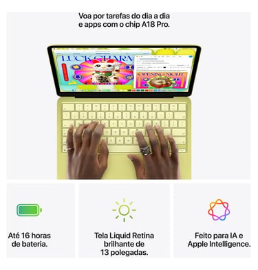 macebook neo, feito para IA, tela 13 polegas brilhante e até 16 horas de bateria