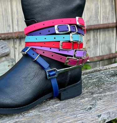 Riding Boot with colorful English Spur straps