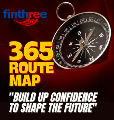 una bussola e scritte 365 route map e build up confidence to shape the future