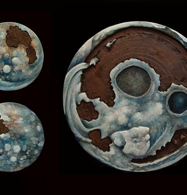 "Repurposed" Colored Pencil on Hydrostone $300