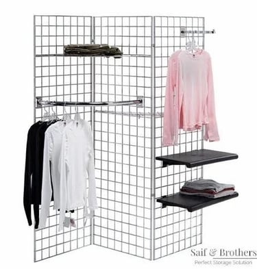 wall grid for garments and accessories