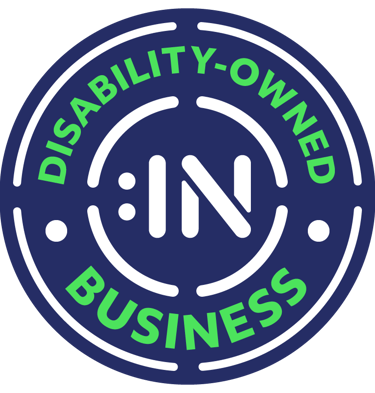 DisabilityIn Badge that shows Arc Angel communications is a Disability owned Business Enterprise