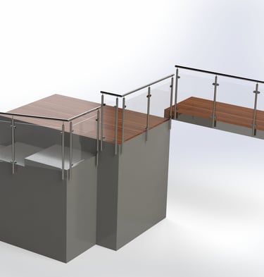 Garde corps de terrasse inox et vitré