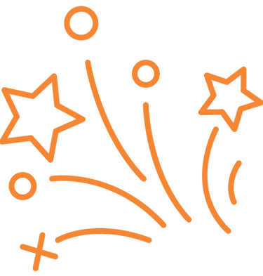 Icon of celebratory fireworks