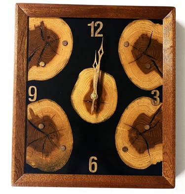 Wood wall clock with Epoxy resin, best ever gift