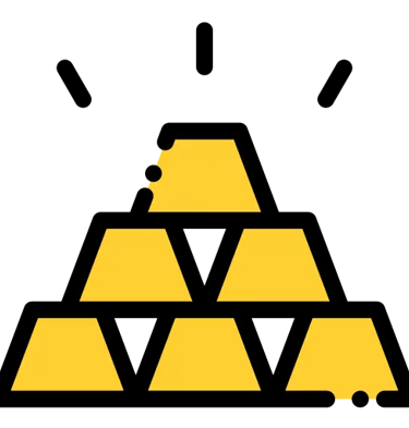 un pile de lingot d'or