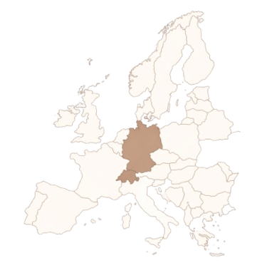 Karte von Europa mit hervorgehobenem Deutschland & Schweiz als Standort von AZ Residence Management
