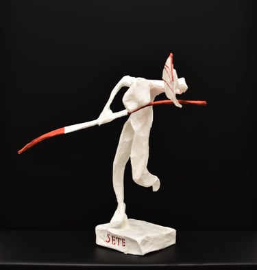 jouteur Sète sculpture papier